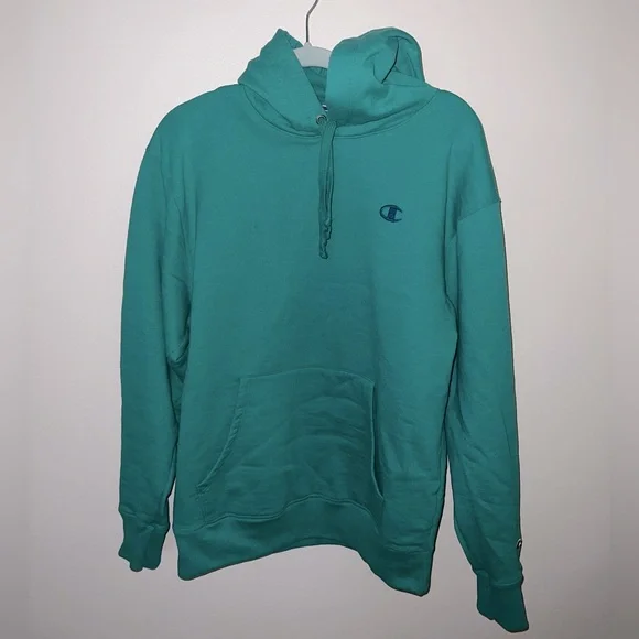 CHAMPION Women’s Oversized Powerblend Hoodie Green SIZE MEDIUM - Picture 2 of 4
